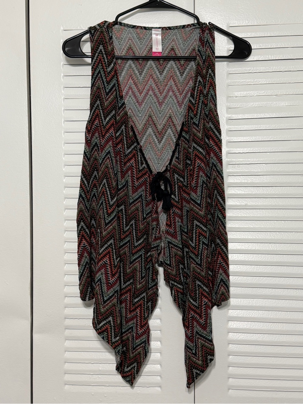 Women’s Chevron Knit Open Front Vest - Multicolor